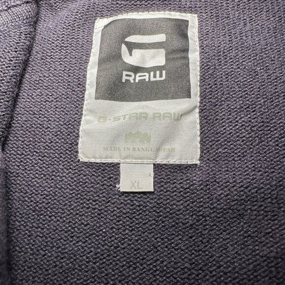 Vintage G-Star Raw Orlando Vest Knit Full Zip Sweater Mens XL Big Logo Black - Picture 6 of 10